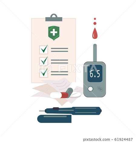 Health Insurance Attributes and Check List Vector Illustration Health Insurance Attributes and Check List Vector Illustration 61924487