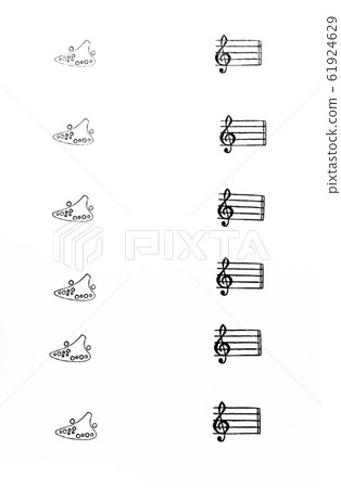 Music Decision Self-made template Ocarina (B type) and treble clef 61924629