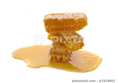 Honeycomb piece. Honey slice an isolated on white Honeycomb piece. Honey slice an isolated on white 61924663