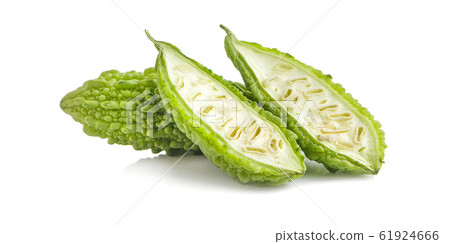 Momordica charantia fruit an isolated on white Momordica charantia fruit an isolated on white 61924666