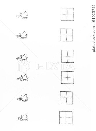 Musical judgment template Fingering list of Ocarina (B type) carved by eraser stamp and language square 61925732