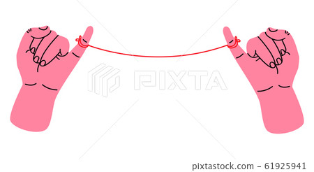 Little pinkie promise with red thread vector Little pinkie promise with red thread vector 61925941