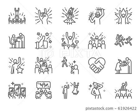 Idol line icon set. 61926422