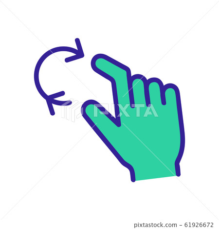 control on the touchscreen icon vector. Isolated contour symbol illustration control on the touchscreen icon vector. Isolated contour symbol illustration 61926672