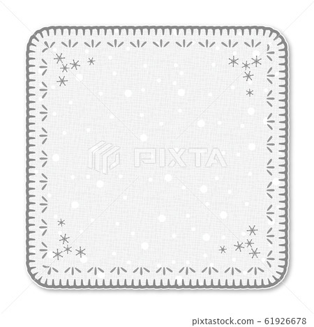 Stitched frame snow flower gray 61926678