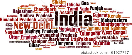 Cities in India word cloud 61927727