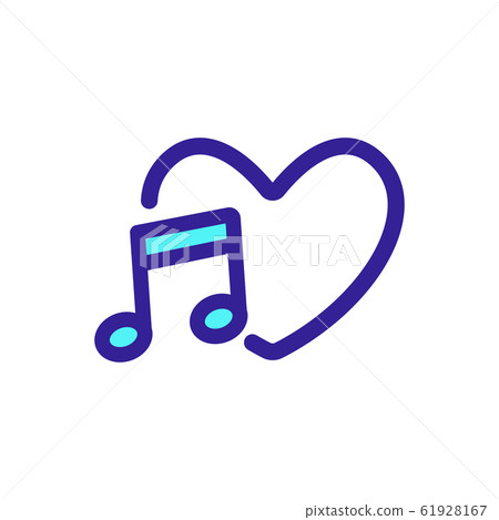 Favorite song icon vector. Isolated contour symbol illustration Favorite song icon vector. Isolated contour symbol illustration 61928167