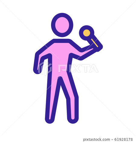 man and microphone icon vector. Isolated contour symbol illustration man and microphone icon vector. Isolated contour symbol illustration 61928178