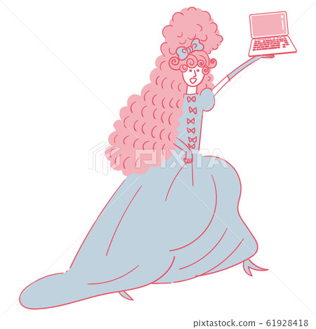 Princess with laptop - Stock Illustration [61928418] - PIXTA