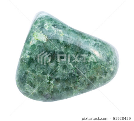 polished Jadeite (green jade) gemstone isolated 61928439