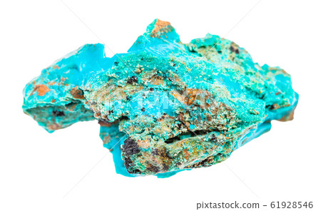 raw Chrysocolla rock isolated on white raw Chrysocolla rock isolated on white 61928546
