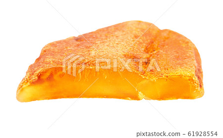 cut raw Amber nugget isolated on white 61928554