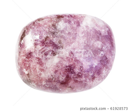 polished Lepidolite gemstone isolated on white polished Lepidolite gemstone isolated on white 61928573