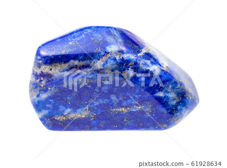 pebble of Lapis lazuli (Lazurite) gem isolated 61928634
