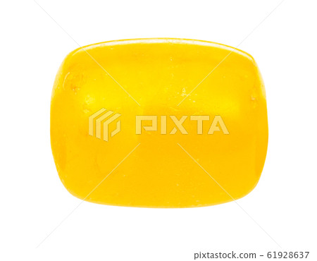 yellow gem from melted Amber isolated on white 61928637