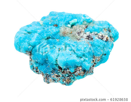 rough blue Turquoise rock isolated on white 61928638