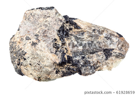 unpolished Nepheline rock isolated on white 61928659