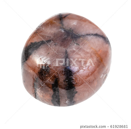 polished Chiastolite gemstone isolated on white polished Chiastolite gemstone isolated on white 61928681