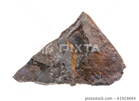 unpolished Tagamite rock isolated on white 61928684