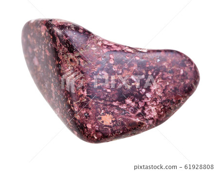 polished Piemontite gemstone isolated on white 61928808