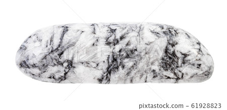 polished gray Magnesite gemstone isolated on white 61928823