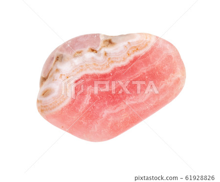 tumbled banded Rhodochrosite gem isolated 61928826