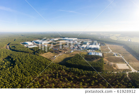 drone photo of the industrial area of Gruenheide, Berlin Brandenburg drone photo of the industrial area of Gruenheide, Berlin Brandenburg 61928912