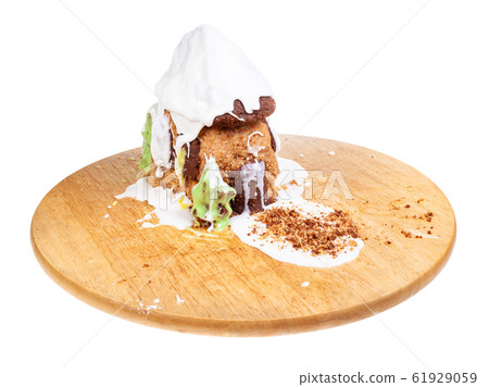 Christmas Gingerbread house on wooden board 61929059