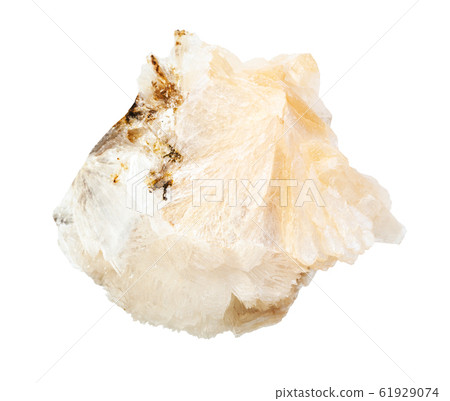 unpolished Thomsonite rock isolated on white 61929074