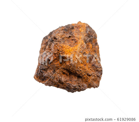 unpolished Limonite ( brown iron ore) isolated 61929086