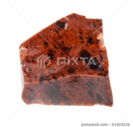 raw Mahogany Obsidian rock isolated on white 61929226