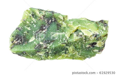 unpolished Lizardite rock isolated on white 61929530