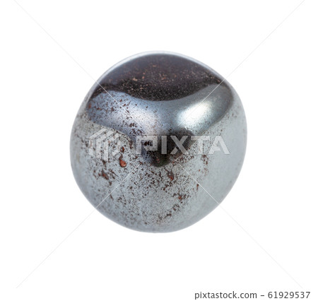 rolled Hematite gem stone isolated on white rolled Hematite gem stone isolated on white 61929537