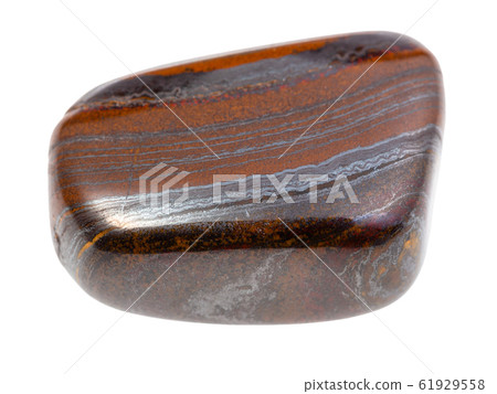 tumbled Jaspillite gemstone isolated on white tumbled Jaspillite gemstone isolated on white 61929558