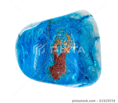 polished Shattuckite gemstone isolated on white 61929559
