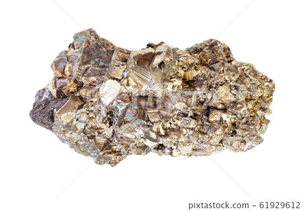 raw druse of Pyrite crystals isolated 61929612