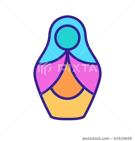 Matreshka icon vector. Isolated contour symbol illustration 61929688