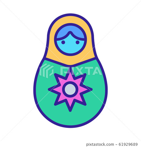Matreshka icon vector. Isolated contour symbol illustration 61929689
