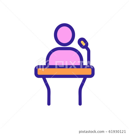 Tribune and man icon vector. Isolated contour symbol illustration Tribune and man icon vector. Isolated contour symbol illustration 61930121