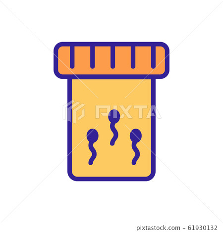 Sperm in the test tube icon vector. Isolated contour symbol illustration 61930132