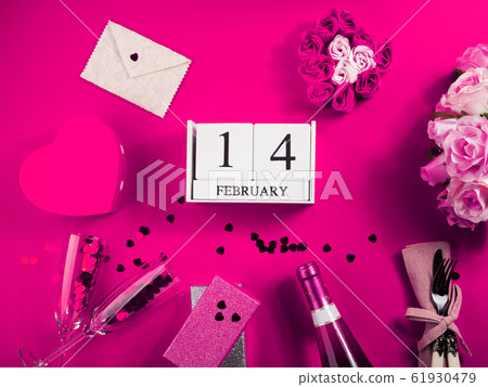 Happy valentines day concept with calendar Happy valentines day concept with calendar 61930479