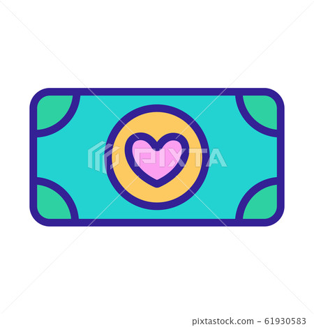donating money to the icon vector. Isolated contour symbol illustration 61930583