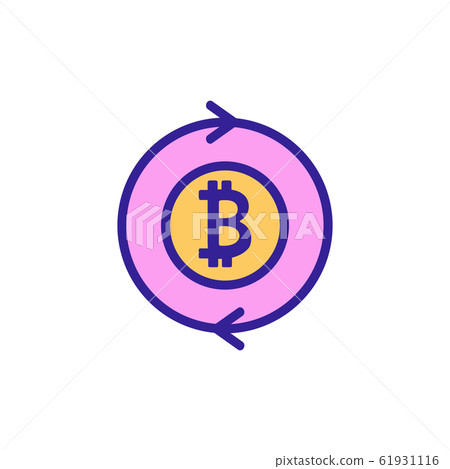 Exchange bitcoin icon vector. Isolated contour symbol illustration 61931116