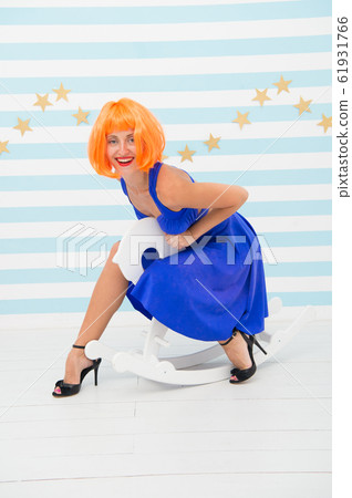 Childish mood. Happy crazy girl with childish Childish mood. Happy crazy girl with childish 61931766