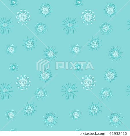 microbes green background seamless pattern viruses 61932410