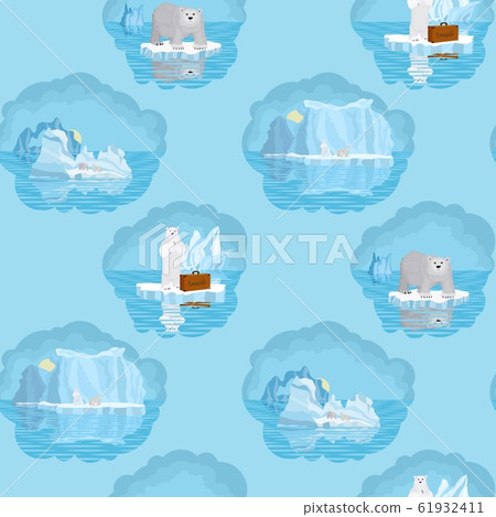 seamless pattern. Arctic ice bears. blue new 61932411