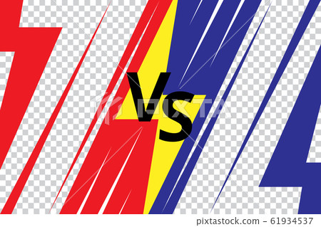 Versus on transparent background. VS sport competition poster for game, fight and battle. Concept with blue and red side. Flat vector illustration EPS10 Versus on transparent background. VS sport competition poster for game, fight and battle. Concept with blue and red side. Flat vector illustration EPS10 61934537