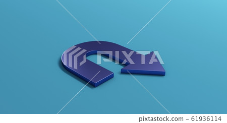 Turning arrow blue color. 3D icon rendering illustration 61936114