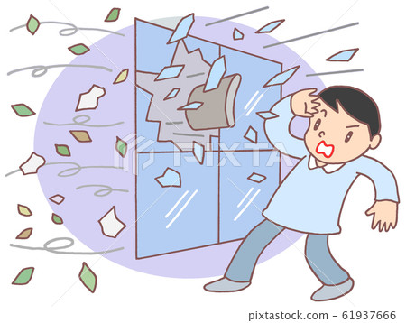 強風導致窗玻璃損壞 強風導致窗玻璃損壞 61937666