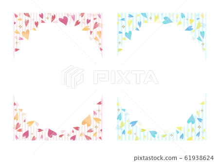 Pink and blue heart background material set of 2 stripes (rectangular A4 ratio) Pink and blue heart background material set of 2 stripes (rectangular A4 ratio) 61938624